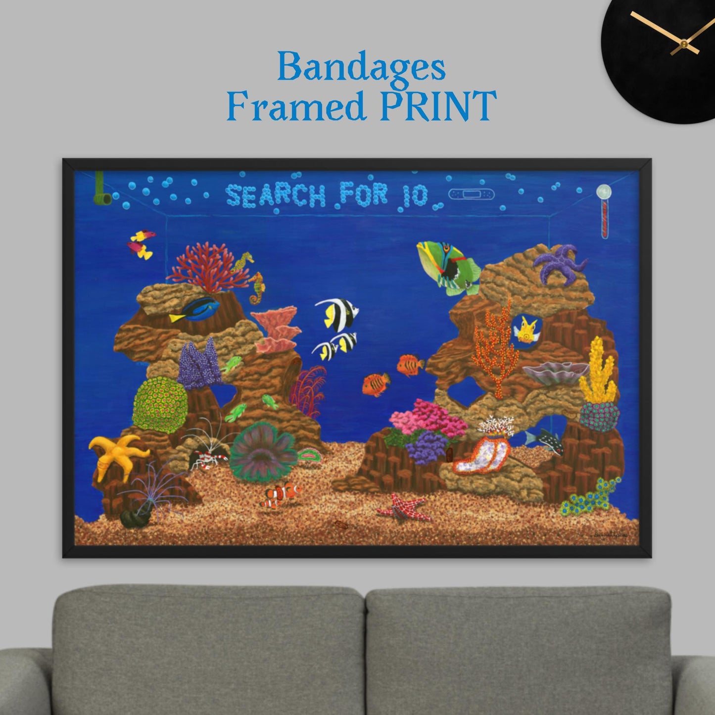 Fish Tank Favorites BANDAGES 24"x36" Framed PRINT Artwork