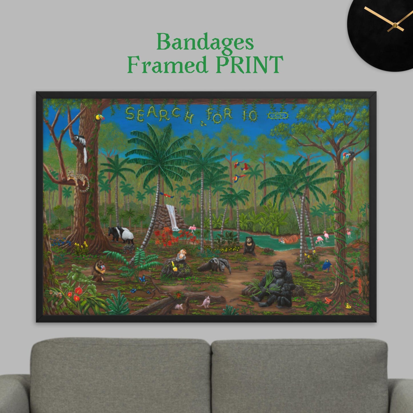 Rainforest RoundUp BANDAGES 24"x36" Framed PRINT Artwork