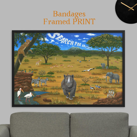 African Animal Sights BANDAGES 24"x36" Framed PRINT Artwork