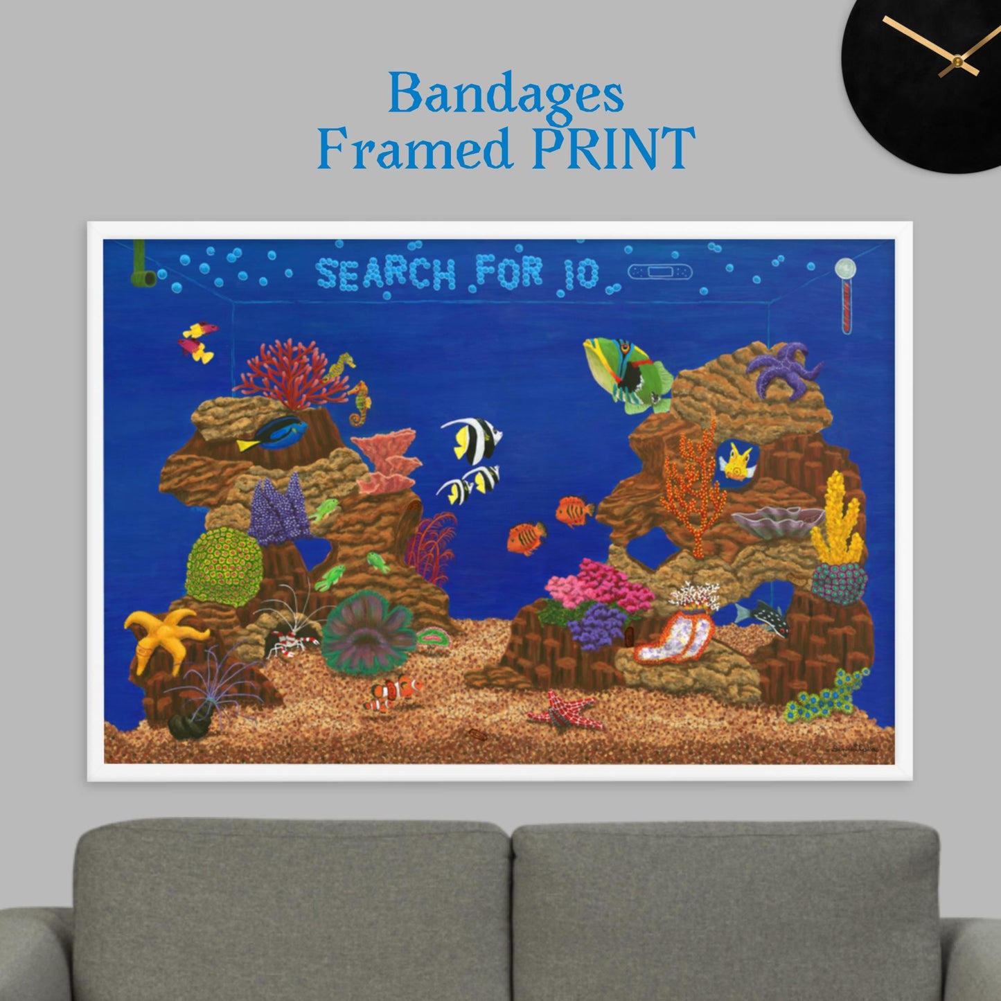 Fish Tank Favorites BANDAGES 24"x36" Framed PRINT Artwork