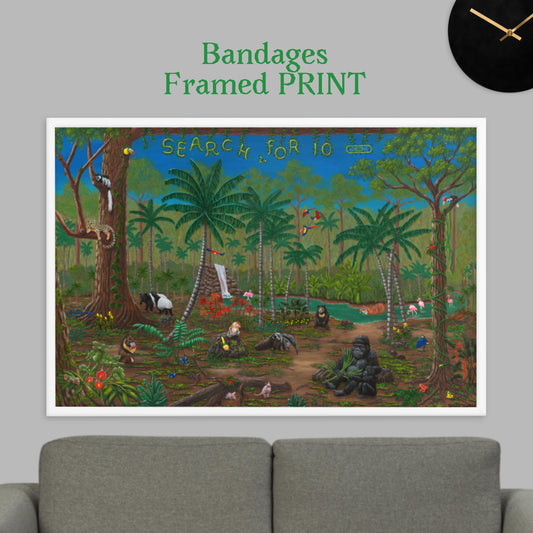 Rainforest RoundUp BANDAGES 24"x36" Framed PRINT Artwork