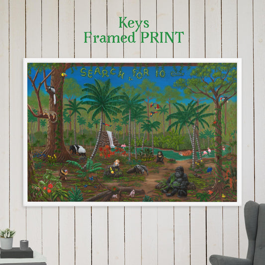 Rainforest RoundUp KEYS 24"x36" Framed PRINT Artwork