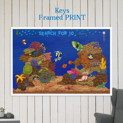 Fish Tank Favorites KEYS 24"x36" Framed PRINT Artwork