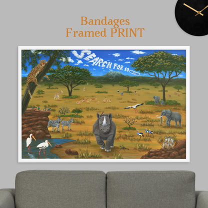 African Animal Sights BANDAGES 24"x36" Framed PRINT Artwork