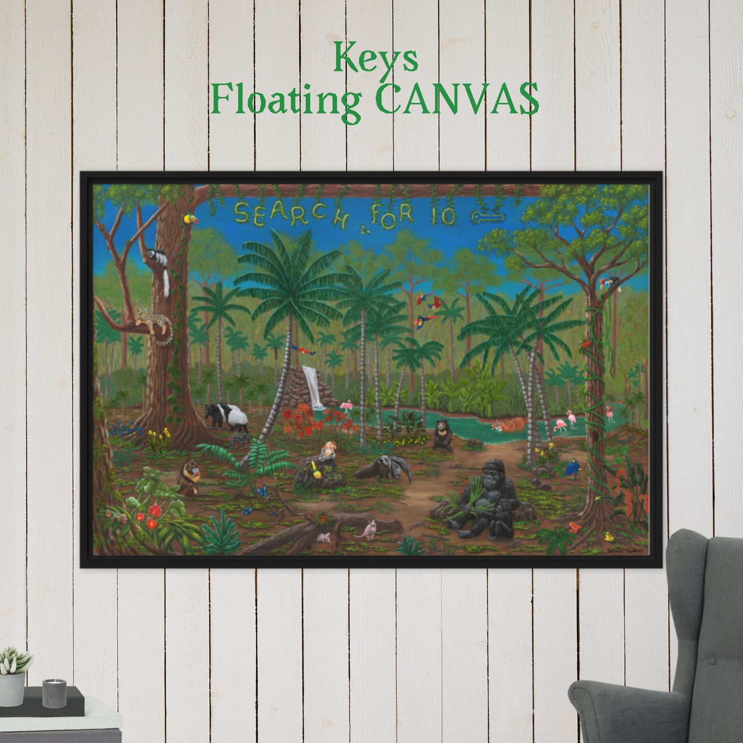 Rainforest RoundUp KEYS 24"x36" Floating CANVAS Artwork