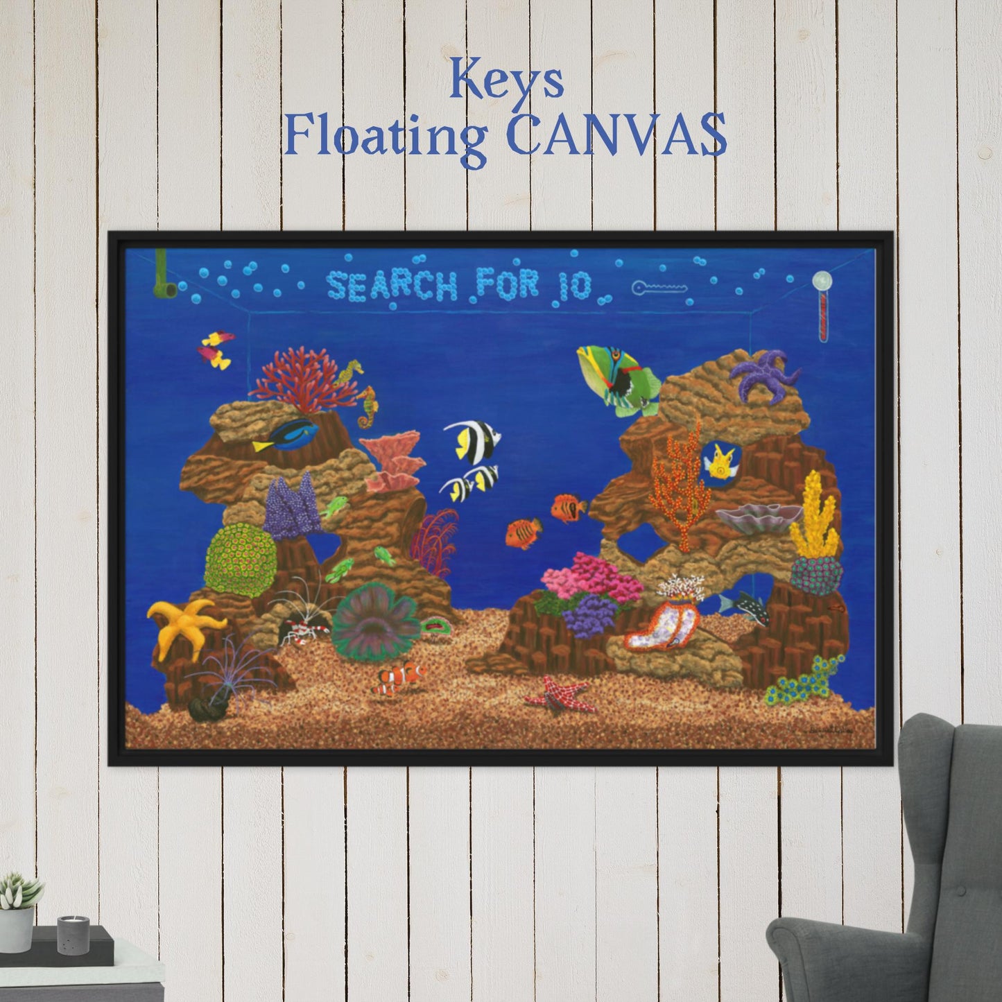 Fish Tank Favorites KEYS 24"x36" Floating CANVAS Artwork