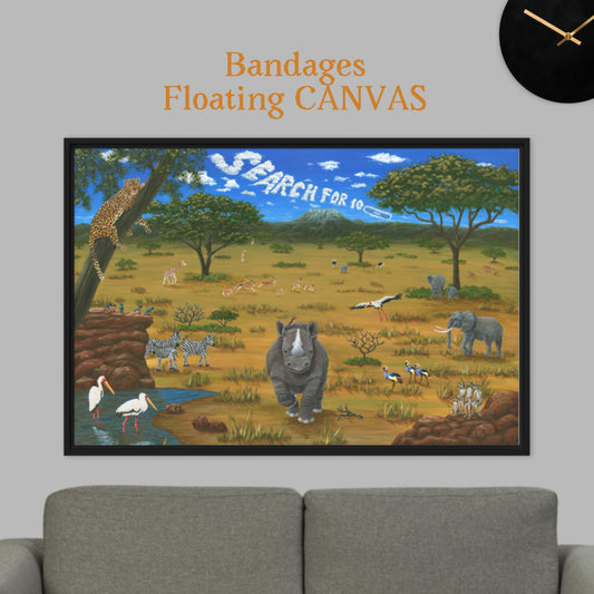 African Animal Sights BANDAGES 24"x36" Floating CANVAS Artwork
