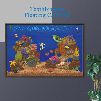 Fish Tank Favorites TOOTHBRUSHES 24"x36" Floating CANVAS Artwork