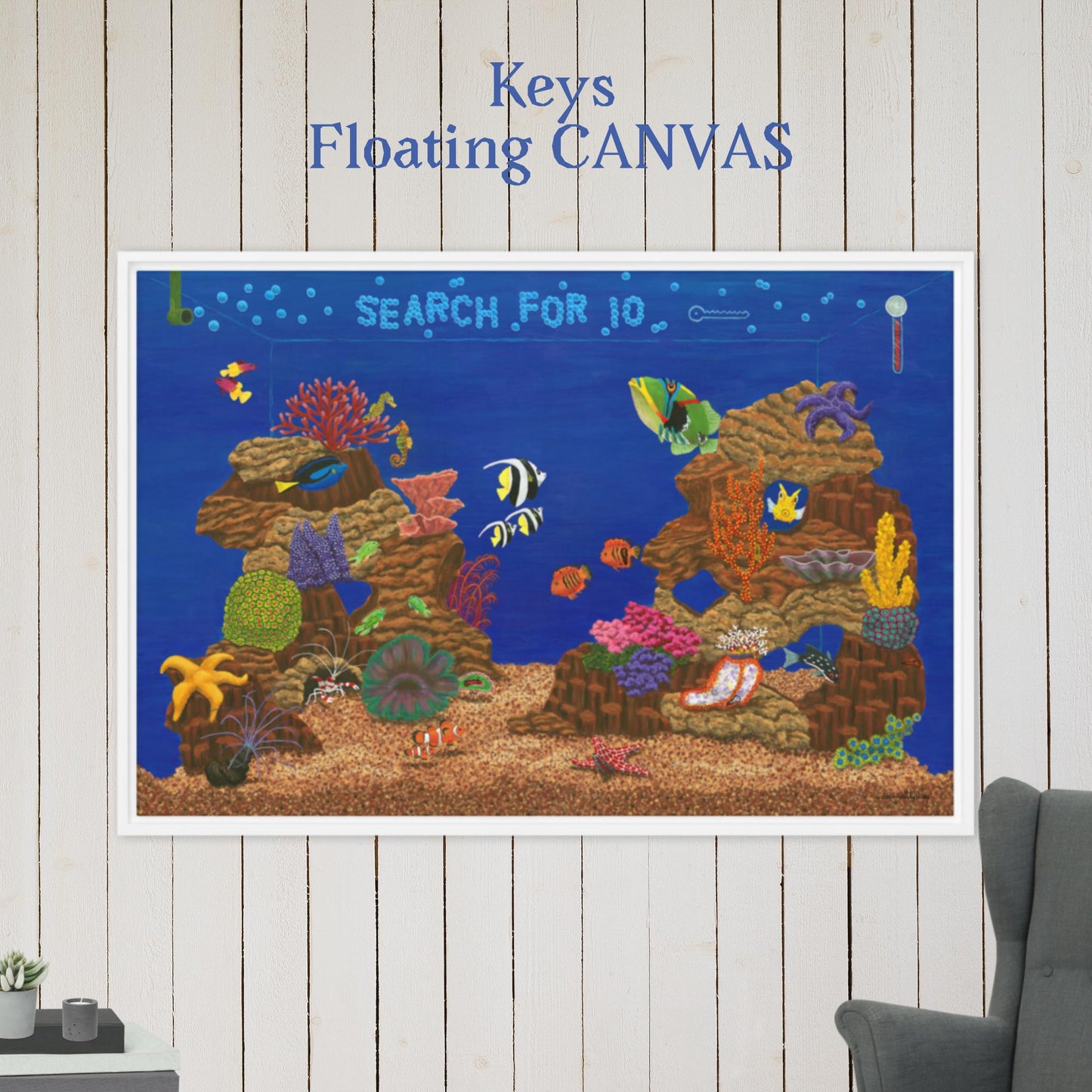 Fish Tank Favorites KEYS 24"x36" Floating CANVAS Artwork