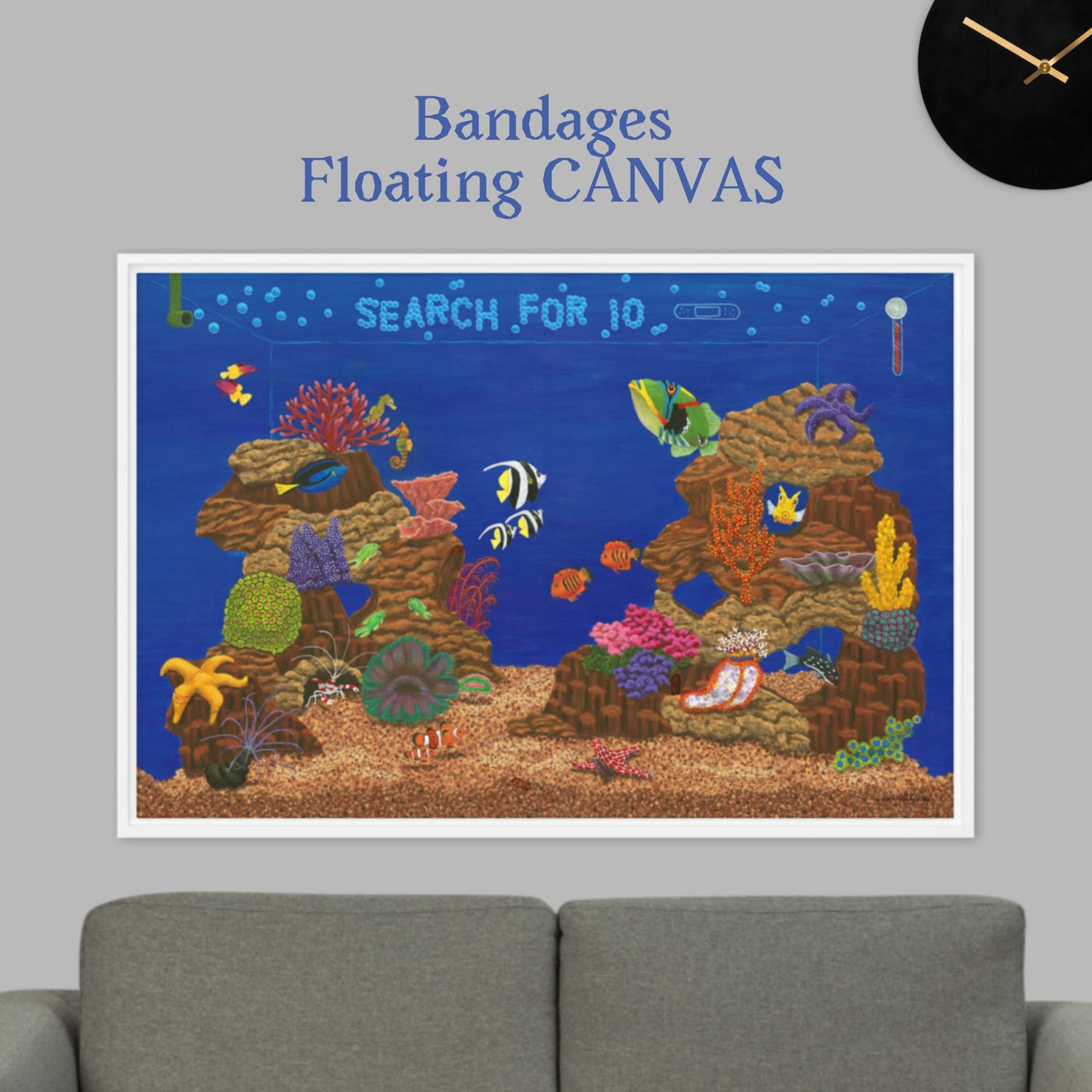 Fish Tank Favorites BANDAGES 24"x36" Floating CANVAS Artwork